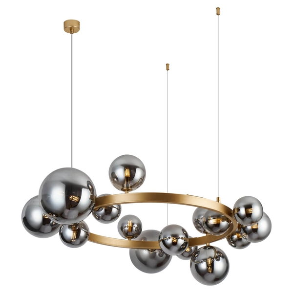 Wisząca lampa kulista BUBBLES AZ5877+AZ5879 szklane kule przydymione złote