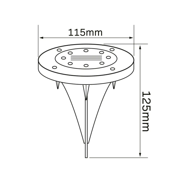 Gruntowa lampa solarna SOLLY 330246 LED 6000K okrągła IP44 srebrna