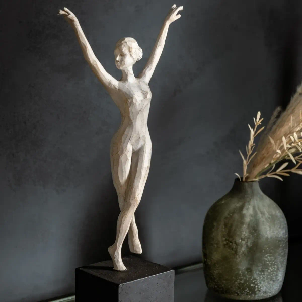 Dekoracyjna rzeźba kobieta Ballerina 5059413869860 baletnica czarny biały