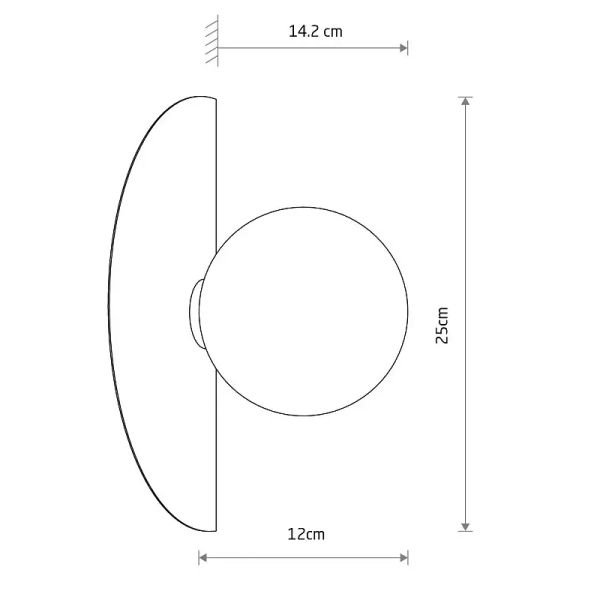 Kulista ścienna lampa SATURN terakota biała kula ze szkła 1xG9 do jadalni 12600