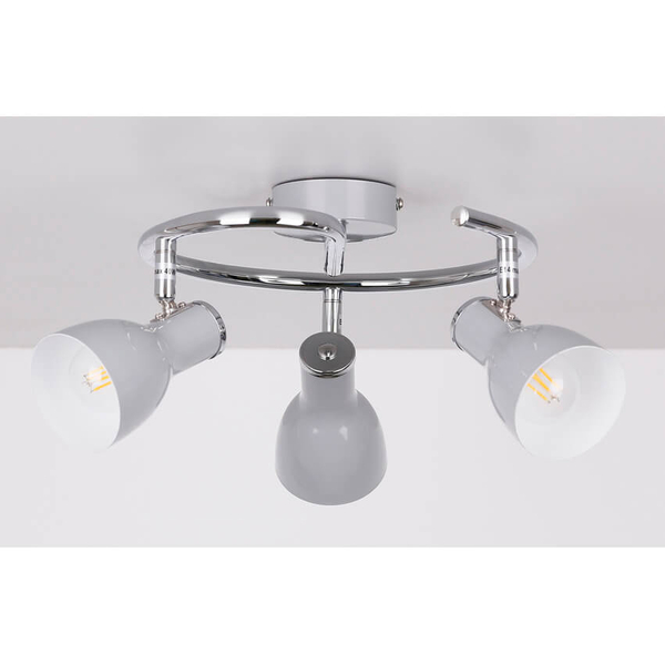 Regulowana lampa sufitowa 98-66633 do pokoju potrójna szara chrom