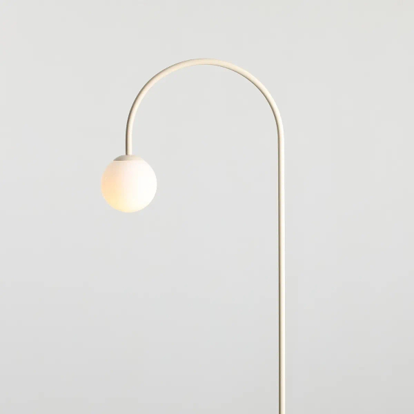 Skandynawska lampa podłogowa UNA 1116A9 łukowa kremowa
