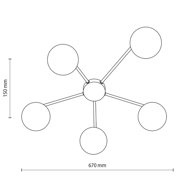 Lampa nasufitowa do salonu Elton 10262 bubbles czarna biała