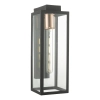 Tarasowa lampa ścienna Naxos NAX1522 szklana prostokątna IP43 czarny