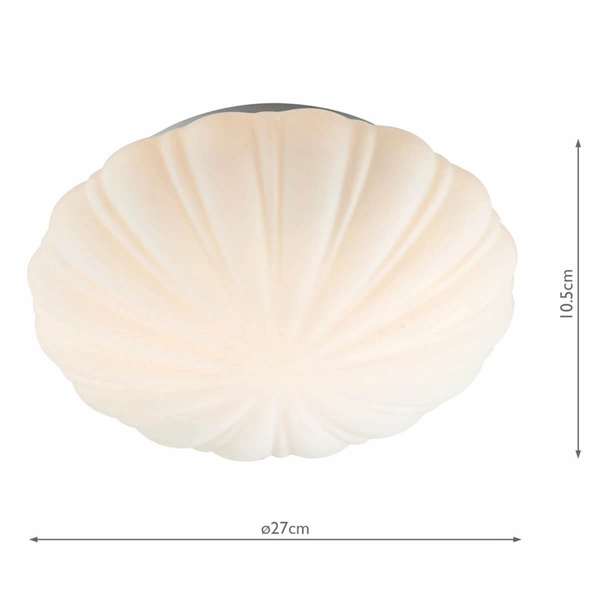 Lampa sufitowa Cafe CAF502 Dar Lighting muszelka szklana IP44 biała