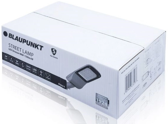 Lampa uliczna Blaupunkt LU98NW+FA1M+WSO1M+SO4M LED 98W metalowa biała