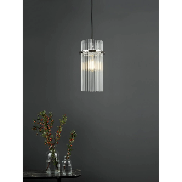 Kryształowa lampa wisząca Eltham ELT0138-EH Dar Lighting kryształ srebrna