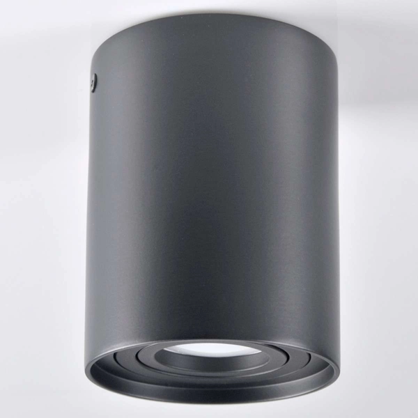 Sufitowa LAMPA natynkowa HADAR 313102 Polux metalowa OPRAWA spot okrągła tuba plafon czarny