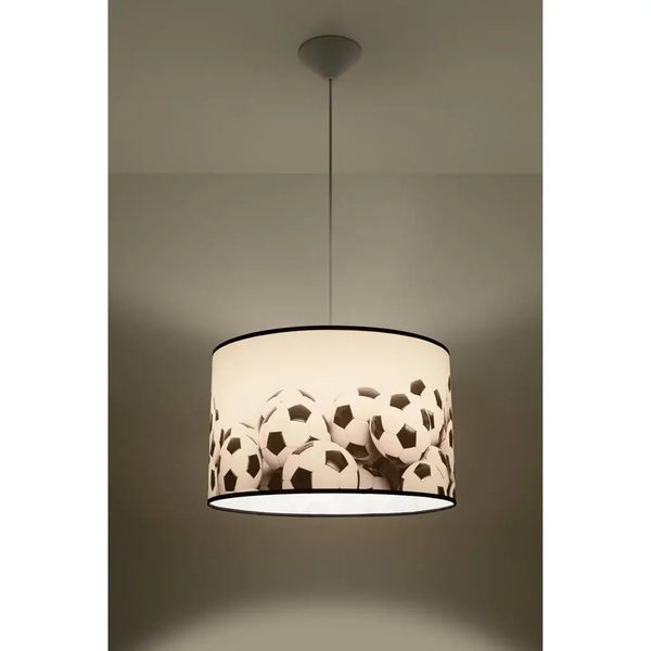 Lampa wisząca młodzieżowa Piłka SL.1427 Sollux ball czarna biała