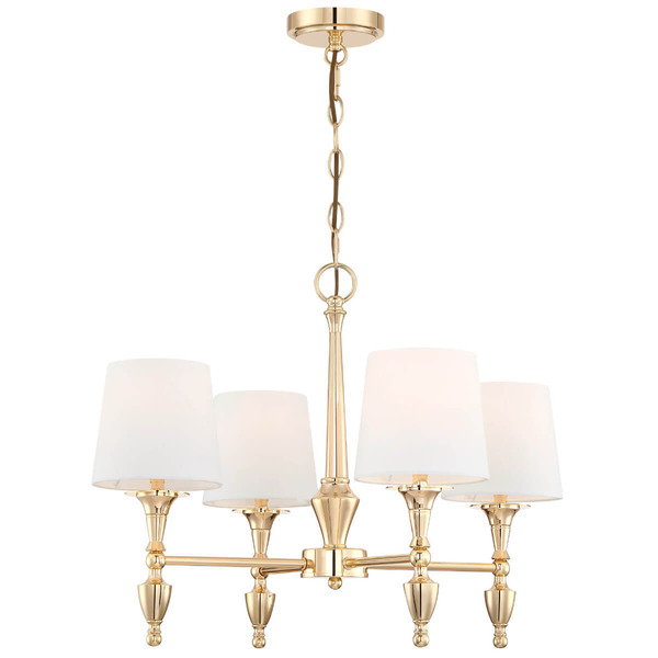 Abażurowa lampa wisząca Austin P04142AU-WH Cosmolight metal złoty biały