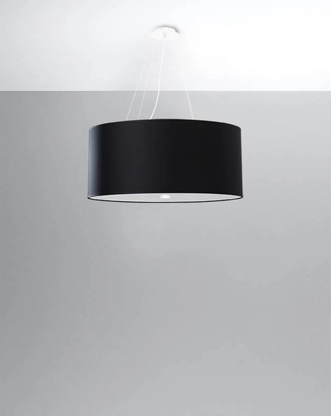 LAMPA wisząca SL.0788 materiałowa OPRAWA zwis okrągły abażurowy czarny