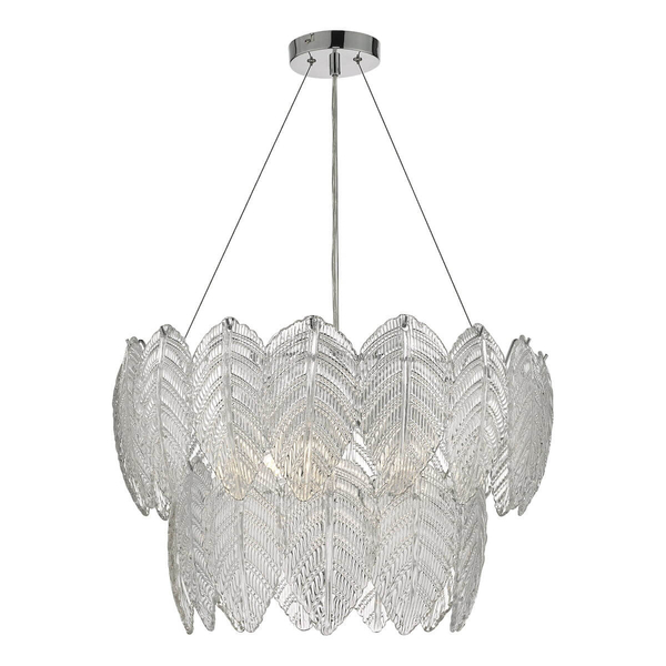 Lampa wisząca żyrandol szklana srebrna PHILLIPA OUTLET