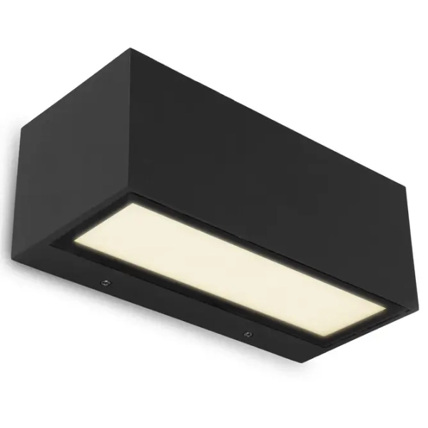 Elewacyjna LAMPA ścienna GEMINI 5189112012 Lutec prostokątna OPRAWA kinkiet LED 20W 3000K metalowy IP54 czarny