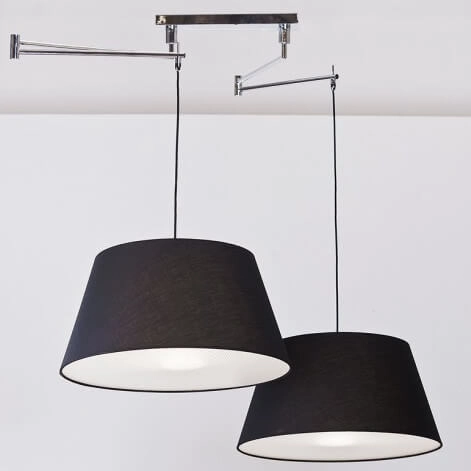 2-punktowa lampa wisząca Natalia AZ1923+2xAZ2590 nad łóżko chrom czarna