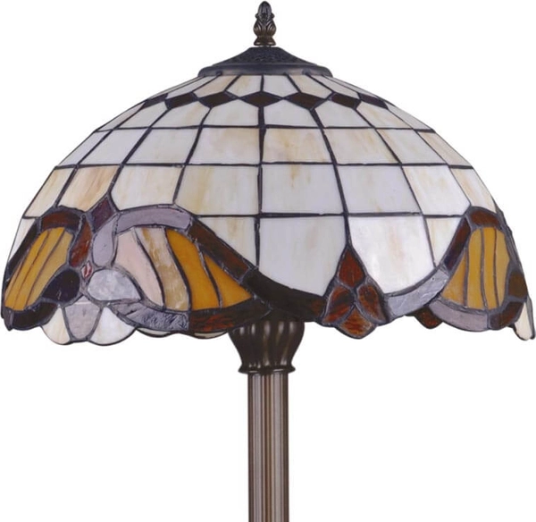 Lampa podłogowa Witraż K-F161122 do salonu brązowa