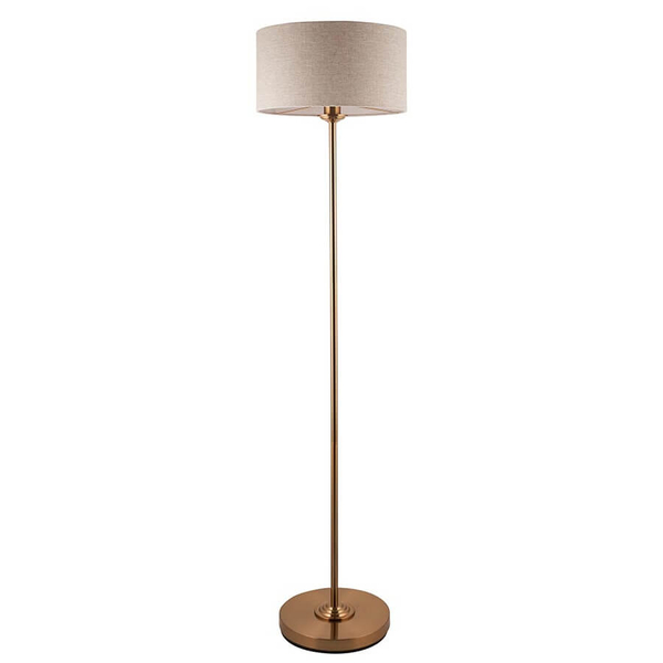 Podłogowa lampa do salonu Highclere 113461 z abażurem mosiądz antyczny