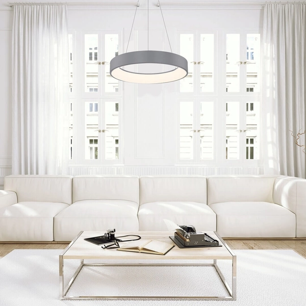 LAMPA wisząca ADELINE 3929 Rabalux metalowa OPRAWA okrągła LED 28W 3000K - 6000K zwis szary