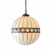 Lampa wisząca kula Fargo 67045 Interiors Tiffany do jadalni szkło beżowa czarna