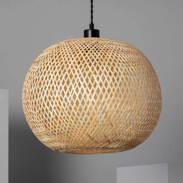 Ekologiczna lampa wisząca kula Boho ABR-NLW28-BH-E27 Abruzzo bambus naturalny