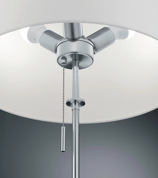 Podłogowa lampa abażurowa Lyon 409100307 nikiel biała