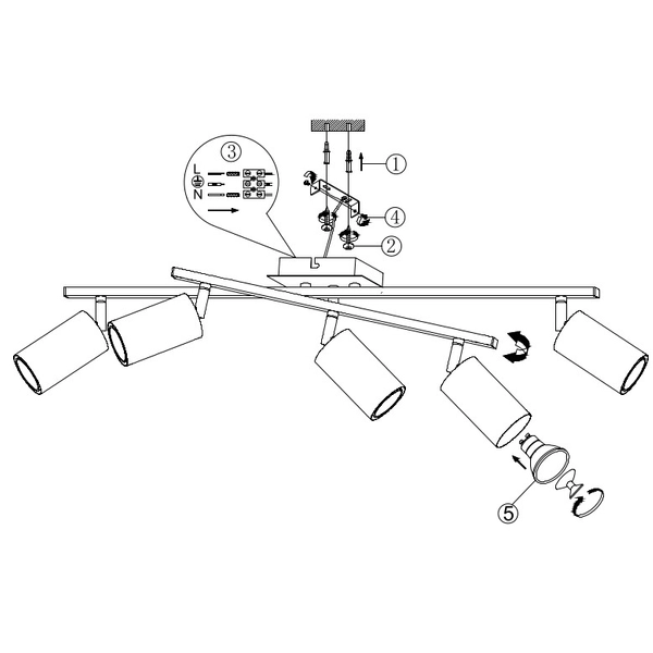 Sufitowa lampa nowoczesna VANTOS DL501612400 z regulacją biała hol
