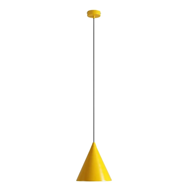 Wisząca lampa salonowa Form 1108G14 Aldex stożkowa z metalu żółta