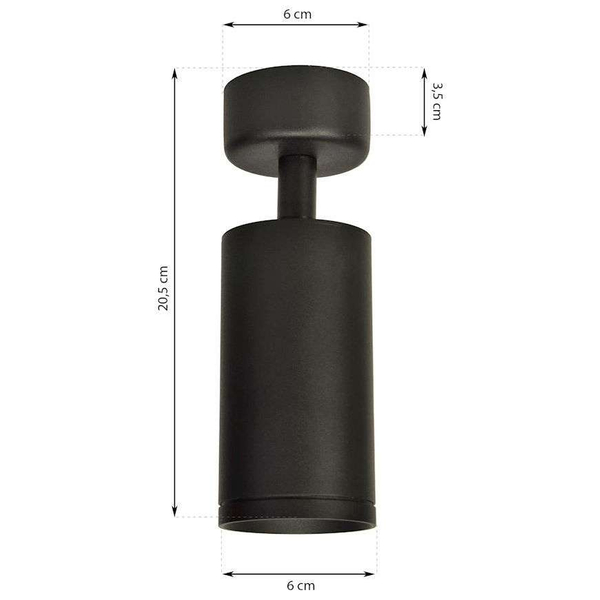 Spot LAMPA sufitowa MICA ML6088 + ML6093 Milagro metalowa OPRAWA tuba + pierścień czarny chrom