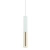 Wisząca LAMPA industrialna Slimi S Bianco / Gold Orlicki Design metalowa OPRAWA zwis tuba biała złota
