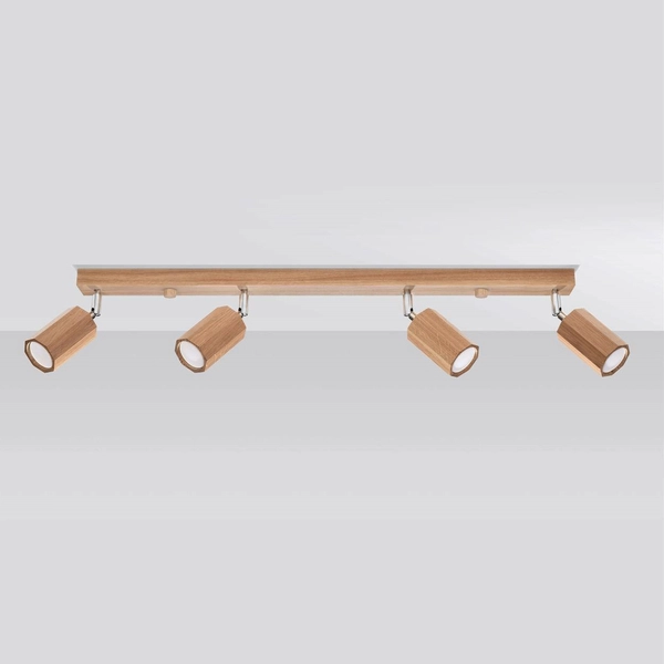 Regulowana lampa sufitowa SL.1031 drewniane spoty do holu