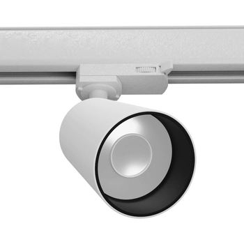 Lampa sufitowa z regulacją tubka AURA 65105CT/W + 7307BG/C do szyny 3-fazowej biały