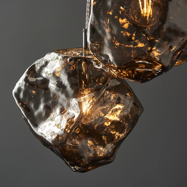 Lampa wisząca Rock 97657 Endon 3-punktowa zwis kamienie chrom