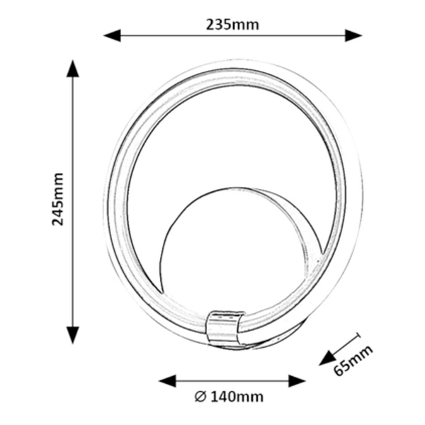 Ring lampa ścienna Willow 6969 LED 12W 4000K pierścień do salonu czarny