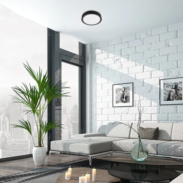 Plafon LAMPA sufitowa FOSTER 3283 Rabalux okrągła OPRAWA metalowa LED 28W 2700K - 5000K plafoniera z pilotem czarna