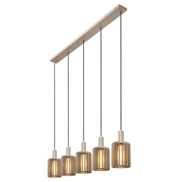 Liniowa wisząca lampa Lambres 45410/05/41 podłużna cylindry beżowa