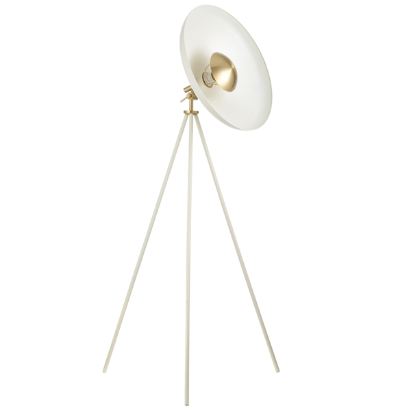 Podłogowa lampa na trójnogu L&-196563 Light& okrągła biała mosiądz
