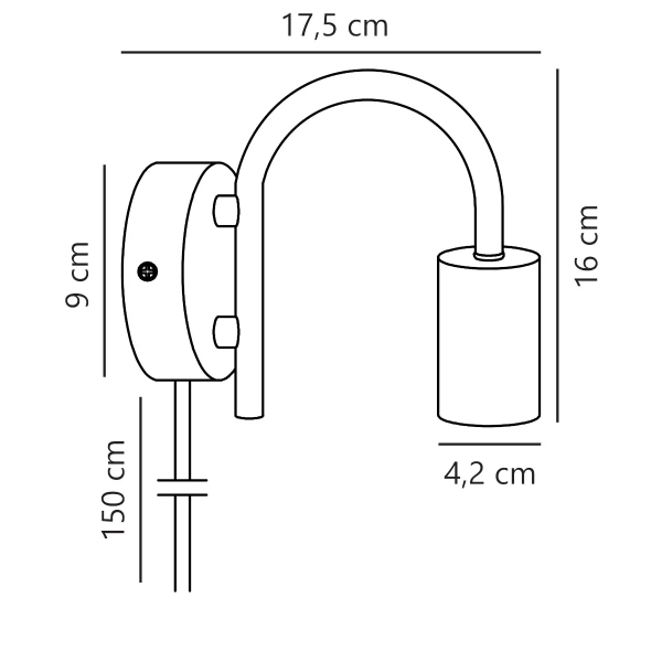 Metalowa lampa ścienna Paco 2112071003 tubka czarna
