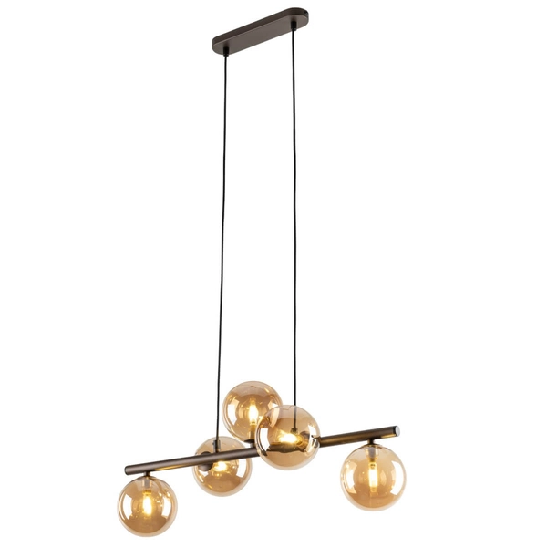 Lampa wisząca na listwie Estera 6105 bańki bursztynowa brązowa
