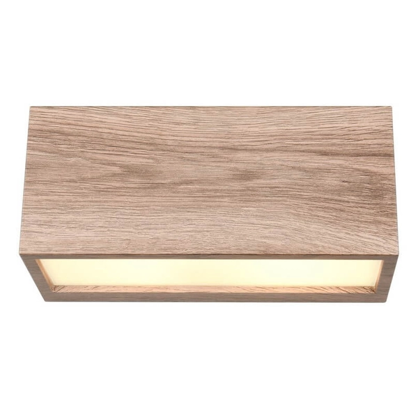 Tarasowa lampa ścienna Mayenne 218560235 IP44 kostka prostokąt drewniana