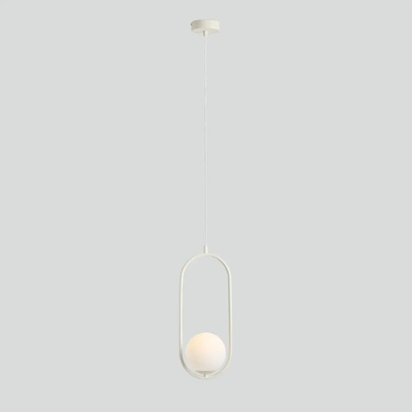 Lampa wisząca kulista Riva 1086G9 Aldex metalowa kremowa biała