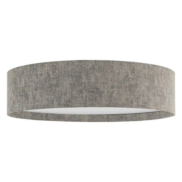 Okrągła lampa sufitowa LAGO 11680 tkaninowa do salonu szara