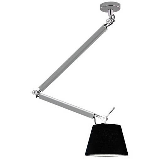 Abażurowa lampa wisząca Zyta 1-punktowa czarna aluminium