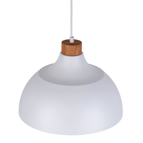 Skandynawska kopułowa lampa wisząca Cap 2070 TK Lighting drewniana biała