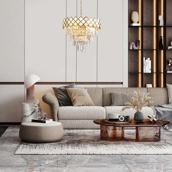 Żyrandol pałacowy Carisma ML8892 Milagro do jadalni kryształki złote