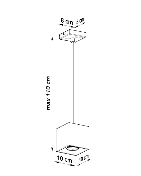 LAMPA wisząca SL.0062 metalowa OPRAWA zwis kostka cube biała