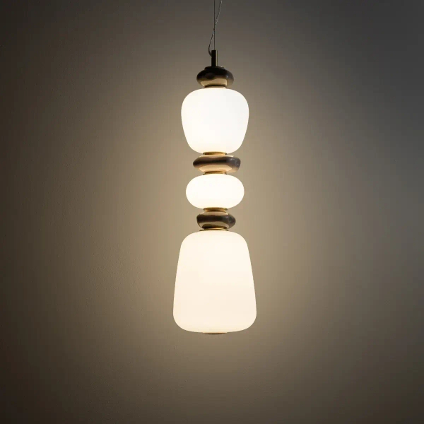 Ceramiczna lampa wisząca CERAMIC 11701 LED 19W 3000K szara biała