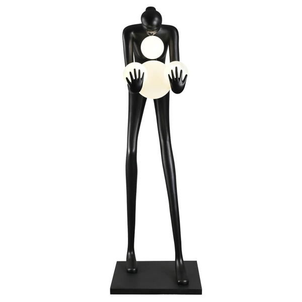Podłogowa lampa WOMAN DN433-F black Step dekoracyjna bańki czarny