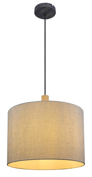 Lampa wisząca Roger 15378H nad stół z abażurem szara