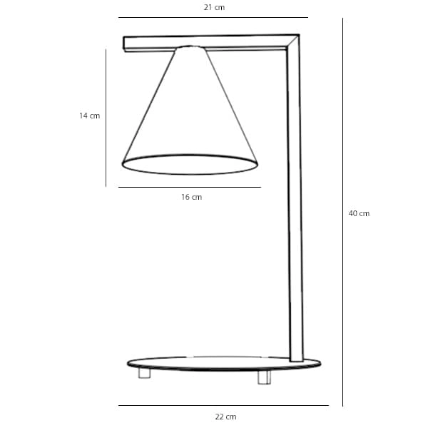 Gabinetowa lampa na biurko Form 1108B17 Aldex metalowy stożek beżowy