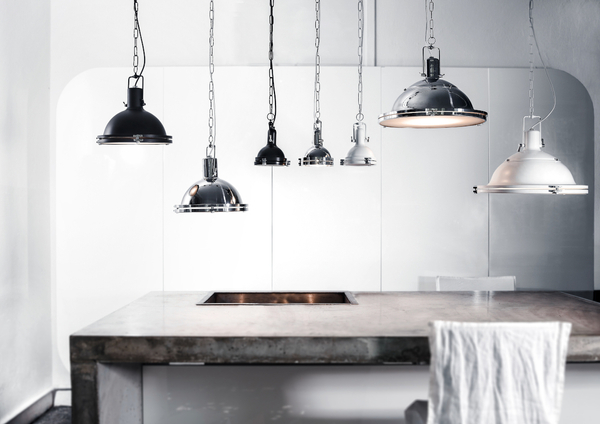 Wisząca LAMPA industrialna NAUTILIUS L 10266101 Kaspa metalowa OPRAWA na łańcuchu ZWIS okrągły biały
