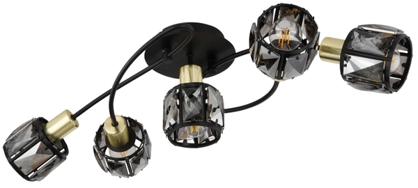 Lampa sufitowa Indiana 54357-5B kryształowa czarna przydymiona